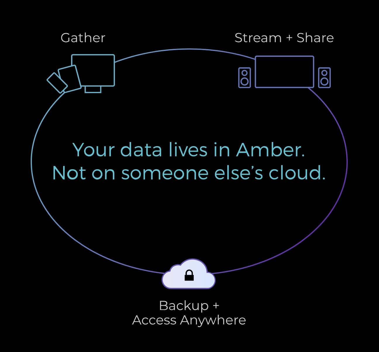 Your data lives in Amber, not on someone else's cloud